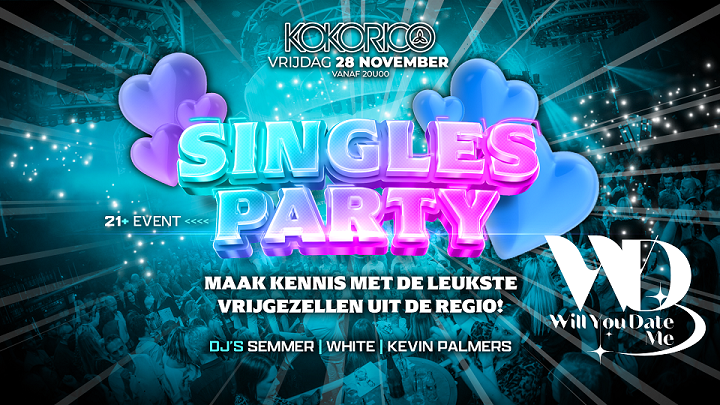 Singles Party in de KOKORICO 28 november 2025