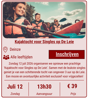 Kajaktocht voor Singles op de Leie (12 juli 2026)