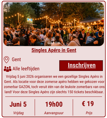 Singles Apéro in Gent op 5 juni 2026