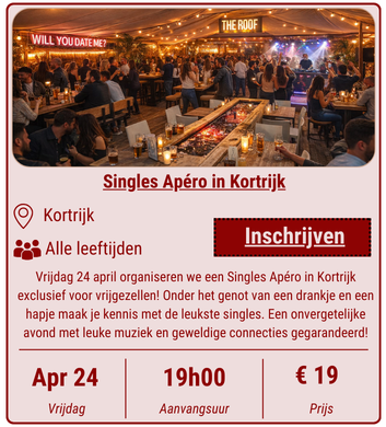 Singles Apéro in Kortrijk op 24 april 2026