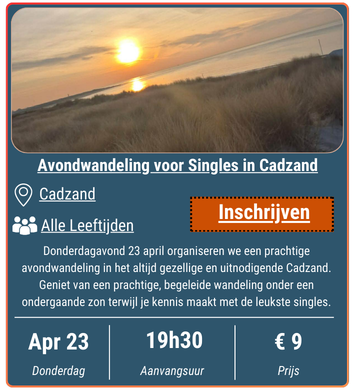 Avondwandeling voor Singles in Cadzand op 23 april 2026