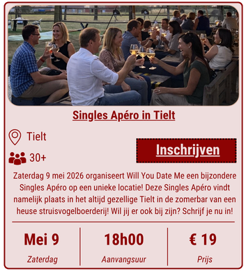 30+ Singles Apéro in Tielt op 8 mei 2026