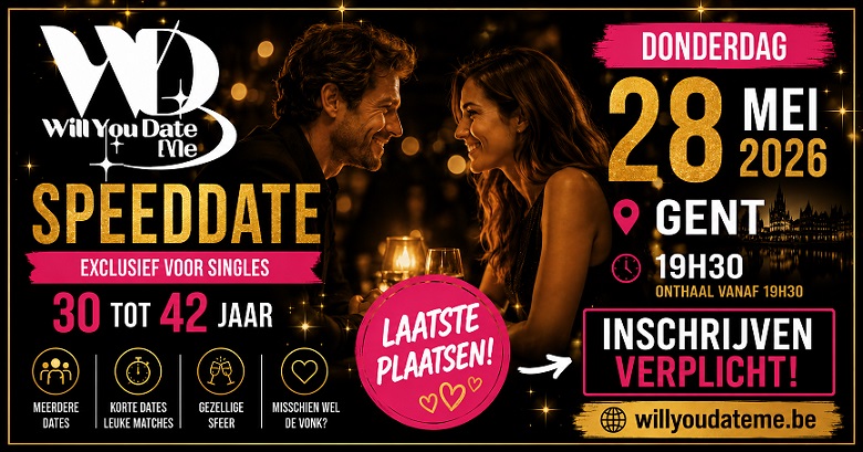30 - 42 speeddate in Gent op 28 mei 2026