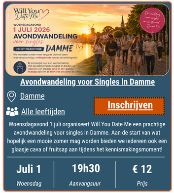 Avondwandeling voor Singles in Damme - 1 juli 2026