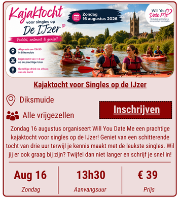 Kajaktocht voor Singles op de IJzer - 19 augustus 2026