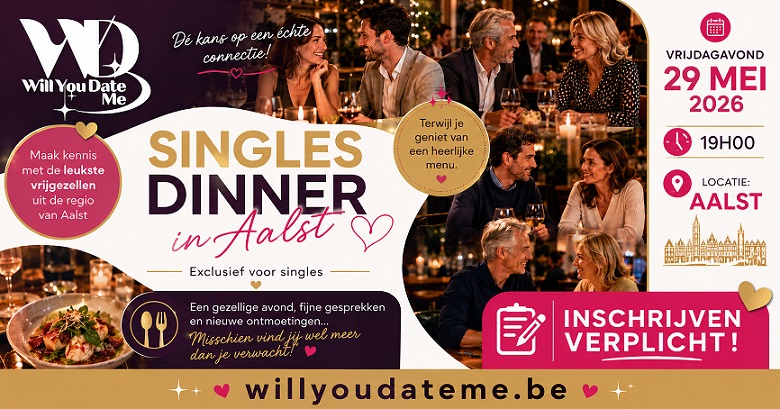 Singles Dinner in Aalst op 29 mei 2026