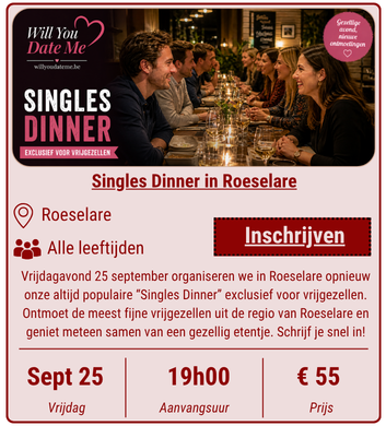 Singles Dinner in Roeselare - 25 september 2026