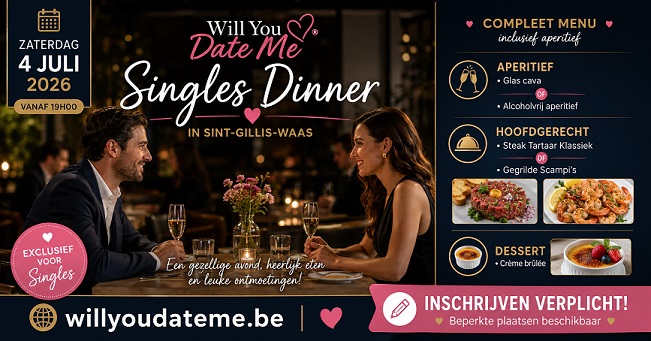 Singles Dinner in Sint-Gillis-Waas op 4 juli 2026
