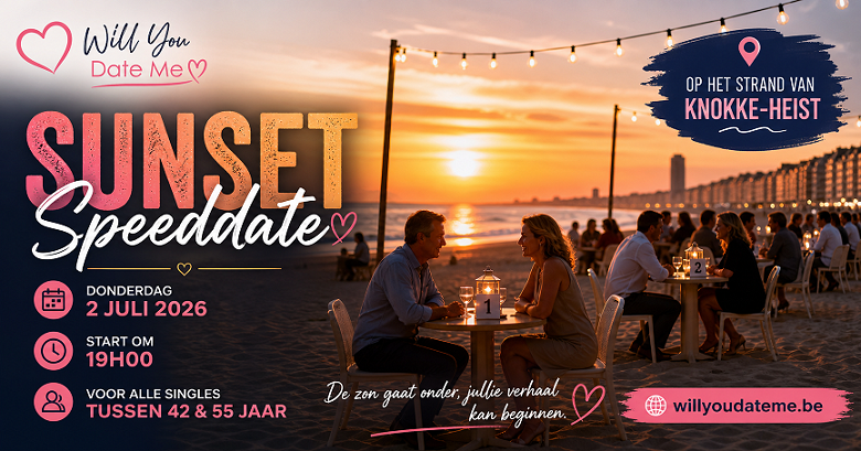 Sunset Speeddate 42 - 55 Knokke-Heist op 2 juli 2026
