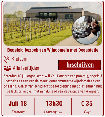 Wijndomein Bezoek voor Singles in Kruisem