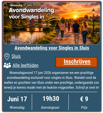 Avondwandeling voor Singles in Sluis op 17 juni 2026