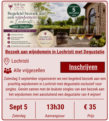 Bezoek aan een Wijndomein in Lochristi voor Singles op 5 september 2026