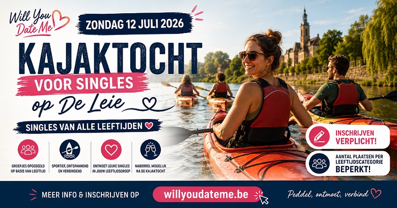 Kajaktocht voor Singles op De Leie - 12 juli 2026