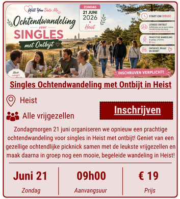 Ochtendwandeling voor Singles in Heist op 21 juni 2026