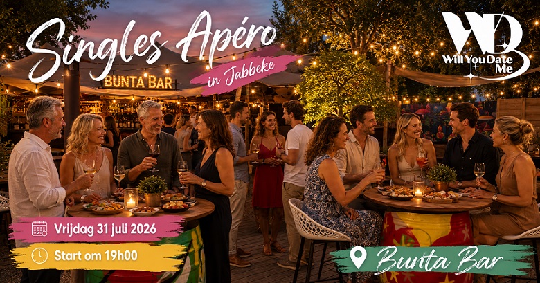 Singles Apéro in Jabbeke op 31 juli 2026