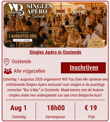 Singles Apéro in Oostende - 1 augustus 2026