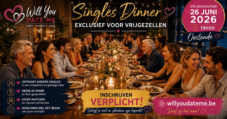 Singles Dinner Oostende op 26 juni 2026