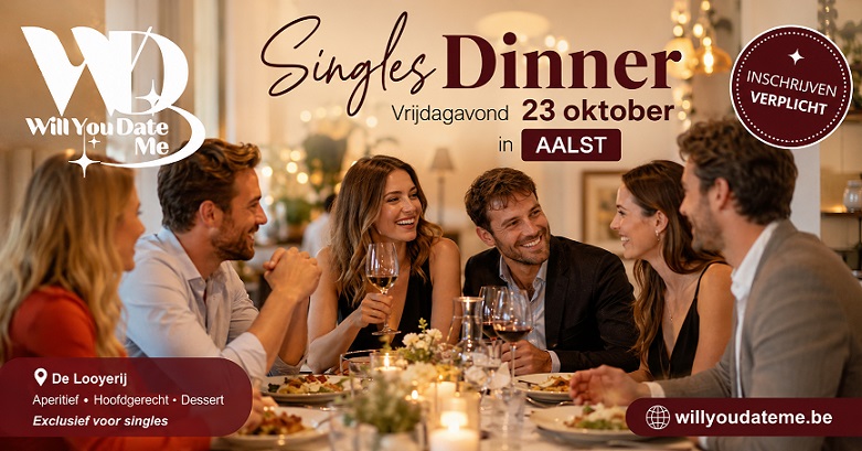 Singles Dinner in Aalst op 23 oktober 2026
