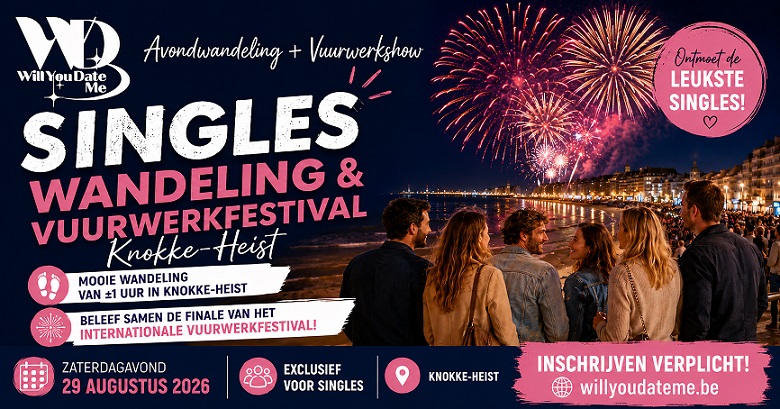 Avondwandeling + Vuurwerk Knokke-Heist op 29 augustus 2026
