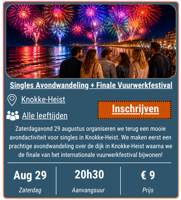 Avondwandeling + Vuurwerkfestival in Knokke-Heist op 29 augustus 2026