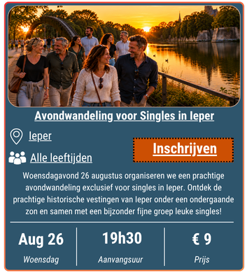 Avondwandeling voor Singles in Ieper - 26 augustus 2026