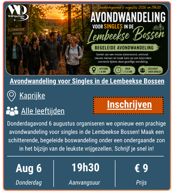 Avondwandeling voor Singles in de Lembeekse Bossen - 6 augusus 2026