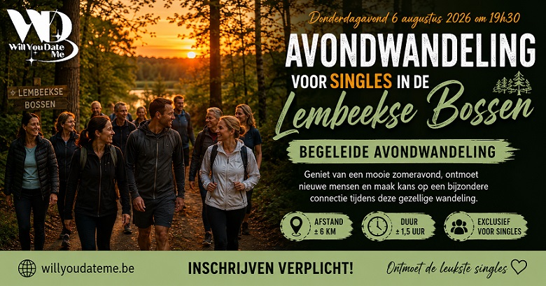Avondwandeling voor Singles in de Lembeekse Bossen op 6 augustus 2026