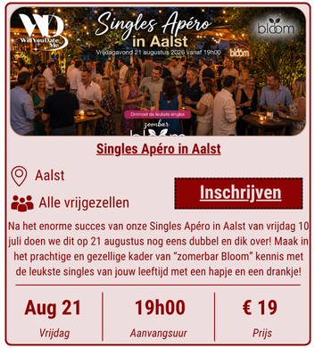 Singles Apéro in Aalst - 21 augustus 2026
