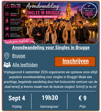 Avondwandeling voor Singles in Brugge - 4 september 2026