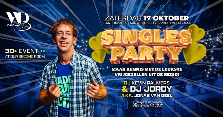 Singles Party in de KOKORICO met Jonas van Geel