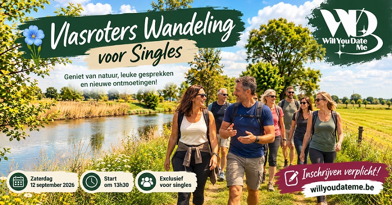 Vlasroters Wandeling voor Singles op 12 september 2026