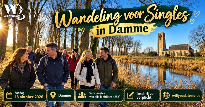 Wandeling voor Singles in Damme op 18 oktober 2026