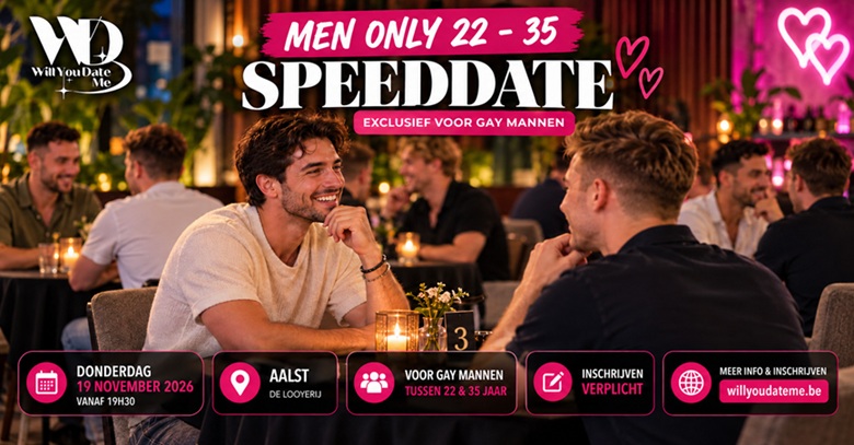 Men Only Speeddate 22 - 35 in Aalst - 19 november 2026