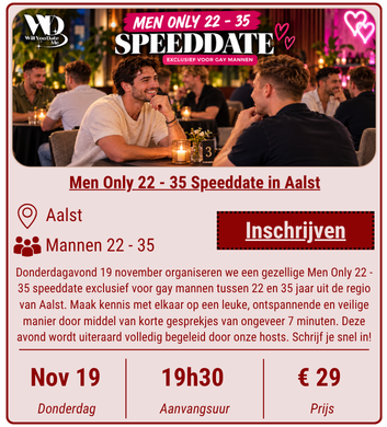 Men Only Speeddate 22 - 35 op 12 november 2026