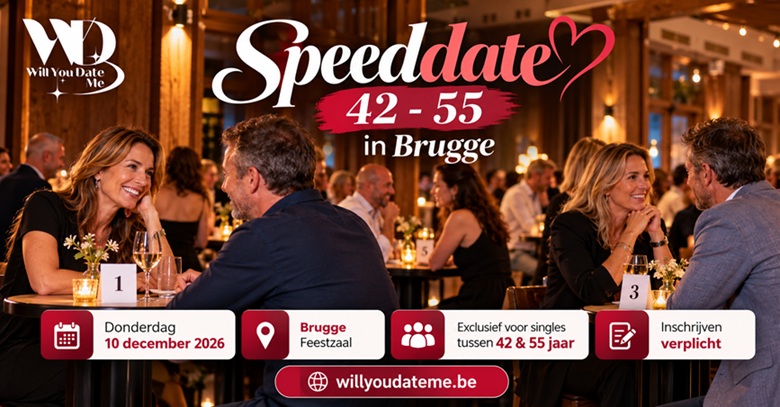 Speeddate 42 - 55 in Brugge op 10 december 2026